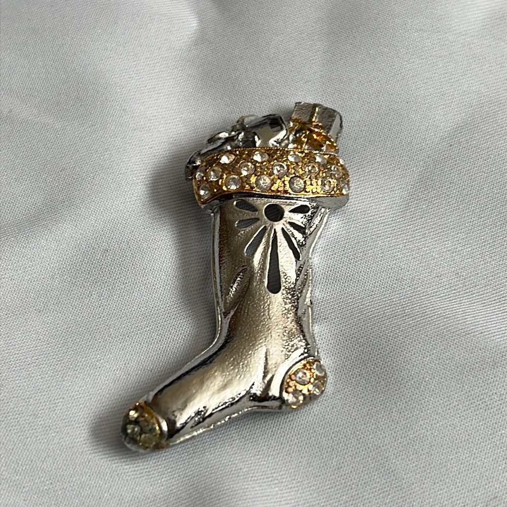 Vintage Neiman Marcus Christmas stockings embellished brooch